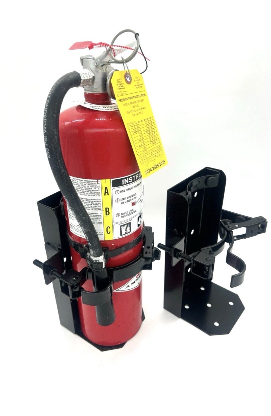 10LB Fire Extinguisher Bracket – Black – Heavy Duty Amerex OEM 809 – 5″ (Single)