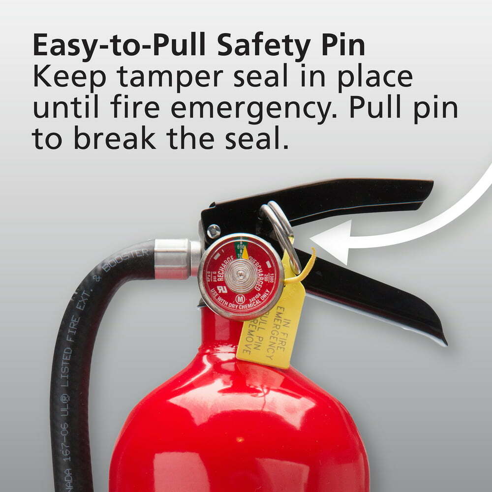 “stay protected with pro 210 fire extinguisher – compact 4lb size