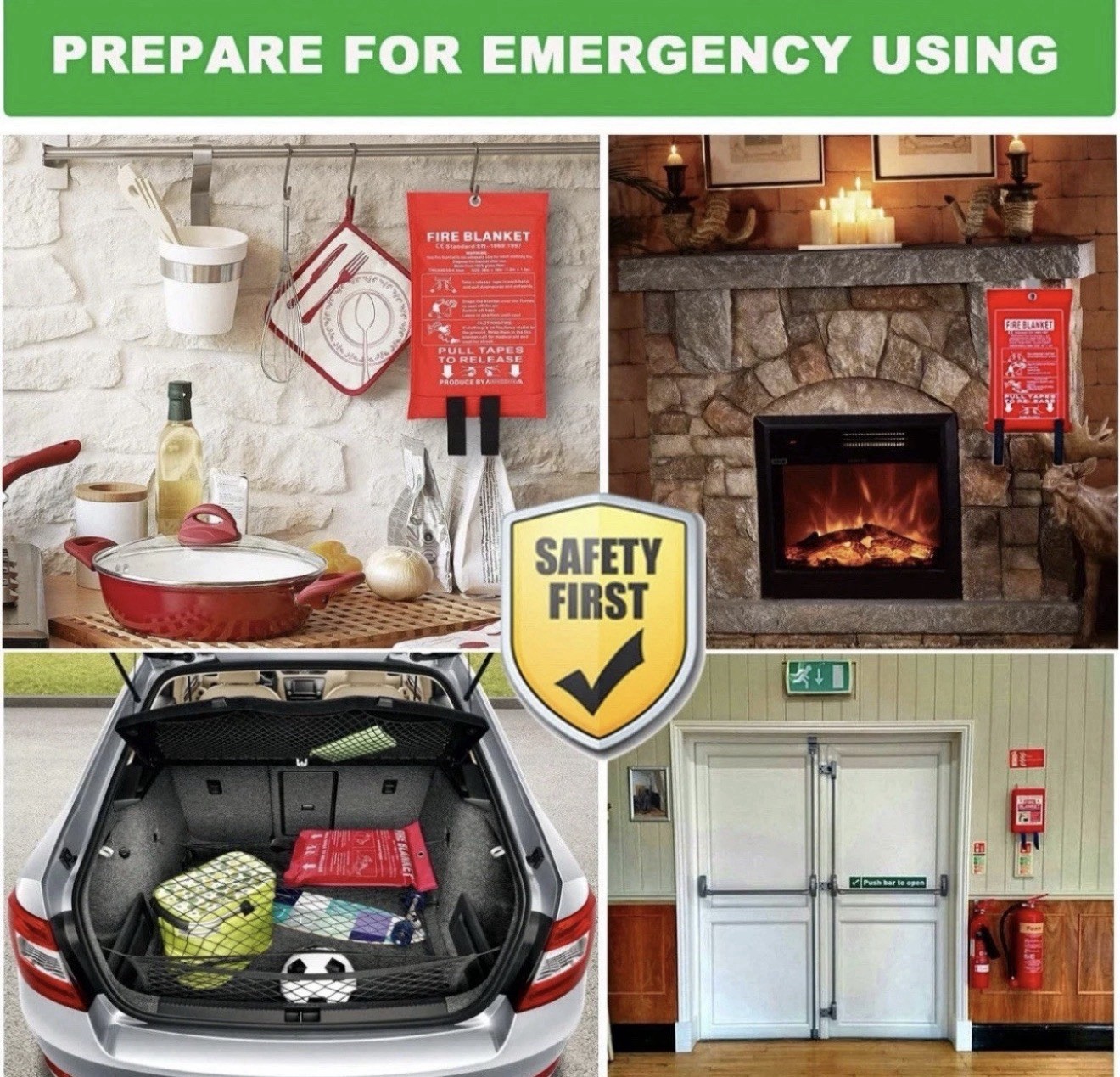 200 PCS FIRE BLANKET Fiberglass Hero Emergency Home Retardant Prepared 39”x39”