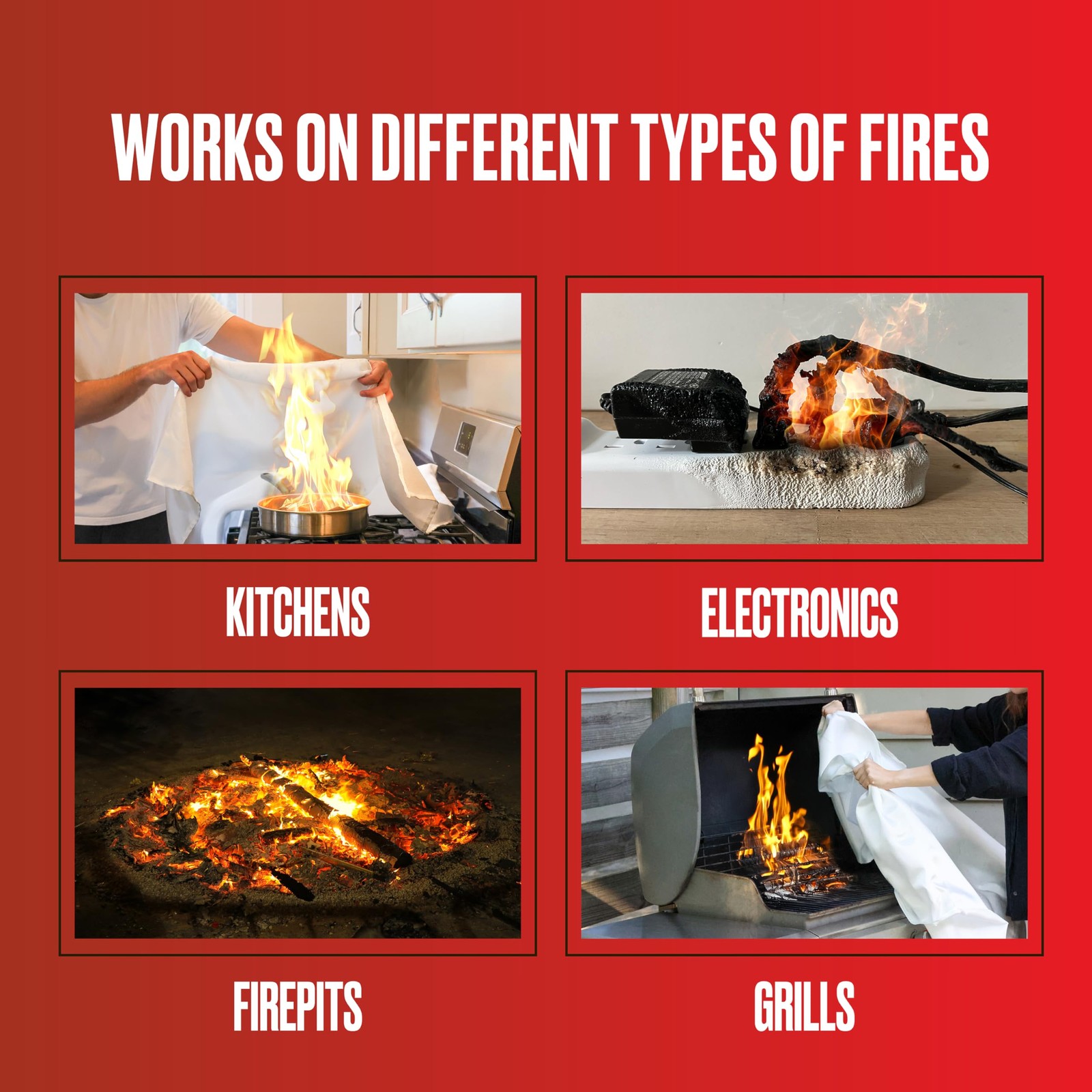 Fire Blanket, Fire Blanket for Home and Kitchen Emergency, Fire Extinguisher,…
