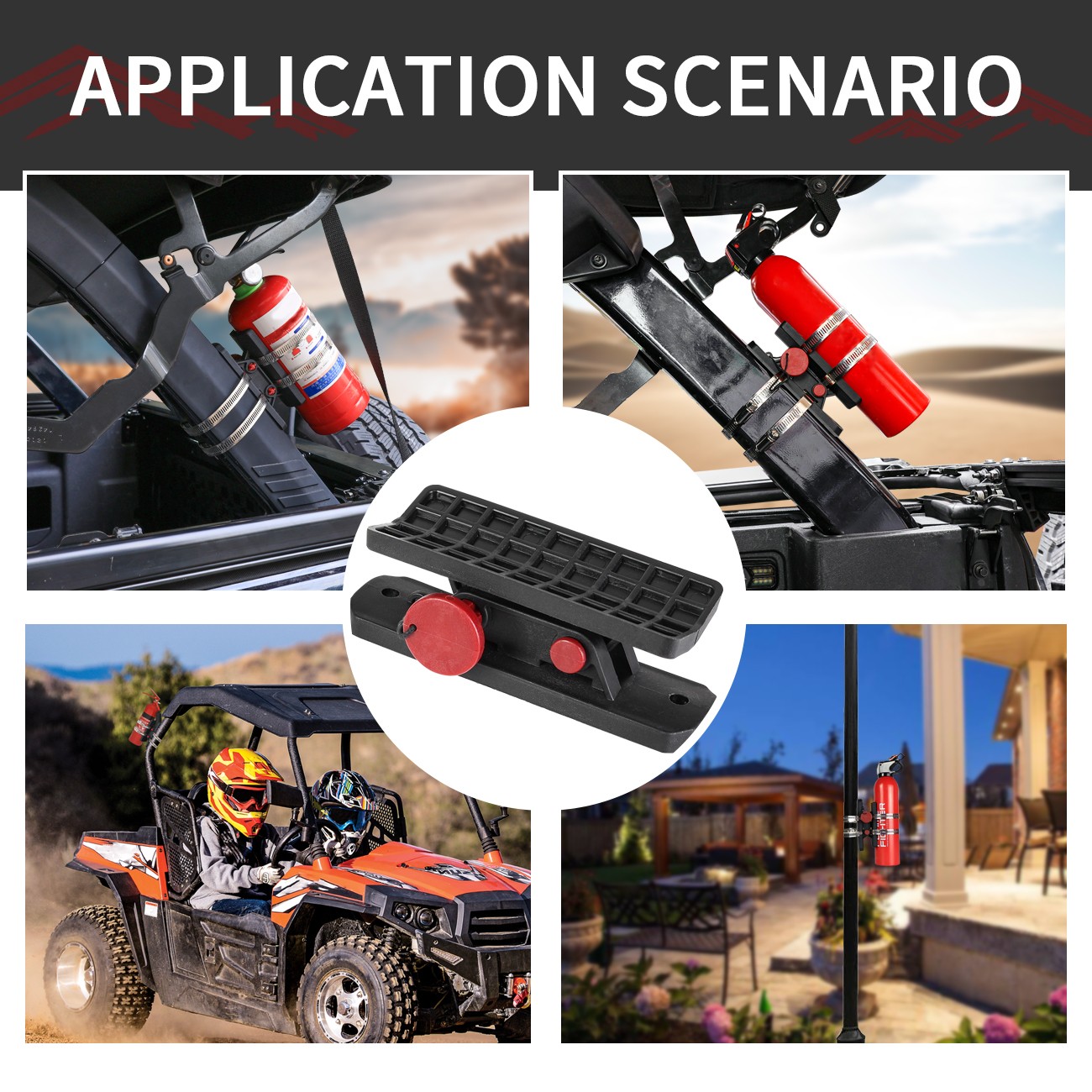 10PCS Quick Release Roll Bar Fire Extinguisher Mount Holder For Polaris Jeep