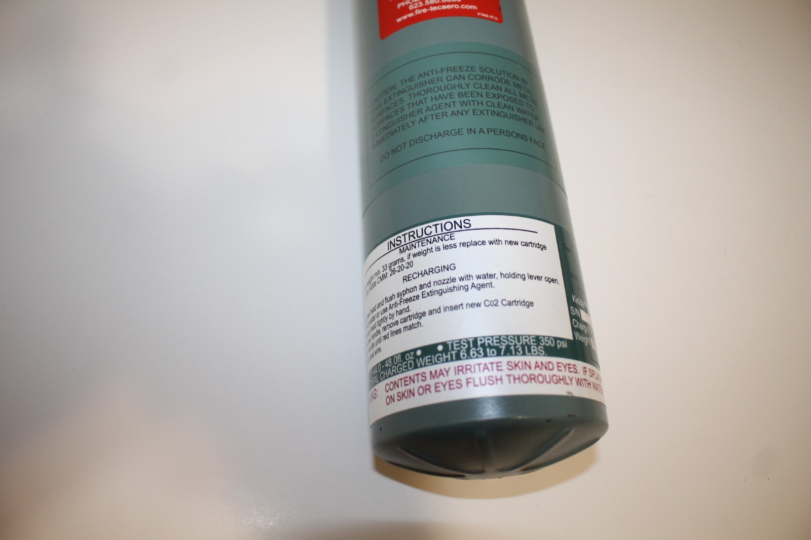 Kidde Aircraft Fire Extinguisher Part 892480 7/2030