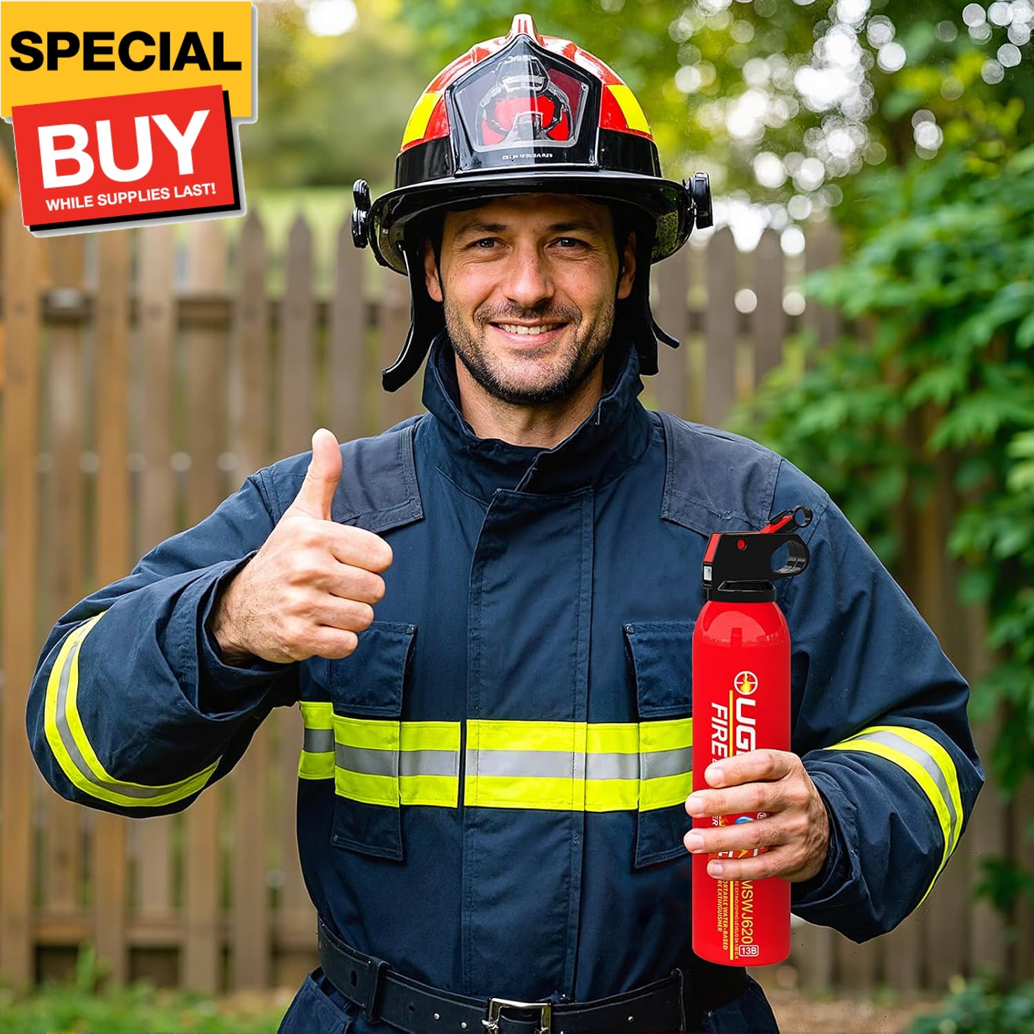 Small Portable Fire Extinguisher for Home and Kitchen, 21oz Each, 1-Pack, Water-