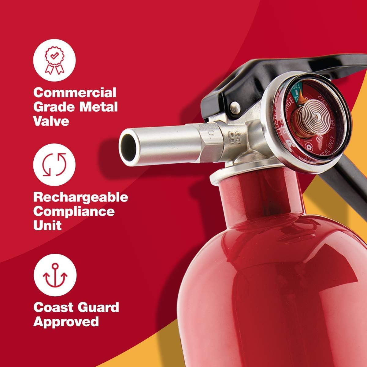 First Alert Fire Extinguisher for Home, Standard Rechargeable Compliance Unit, U