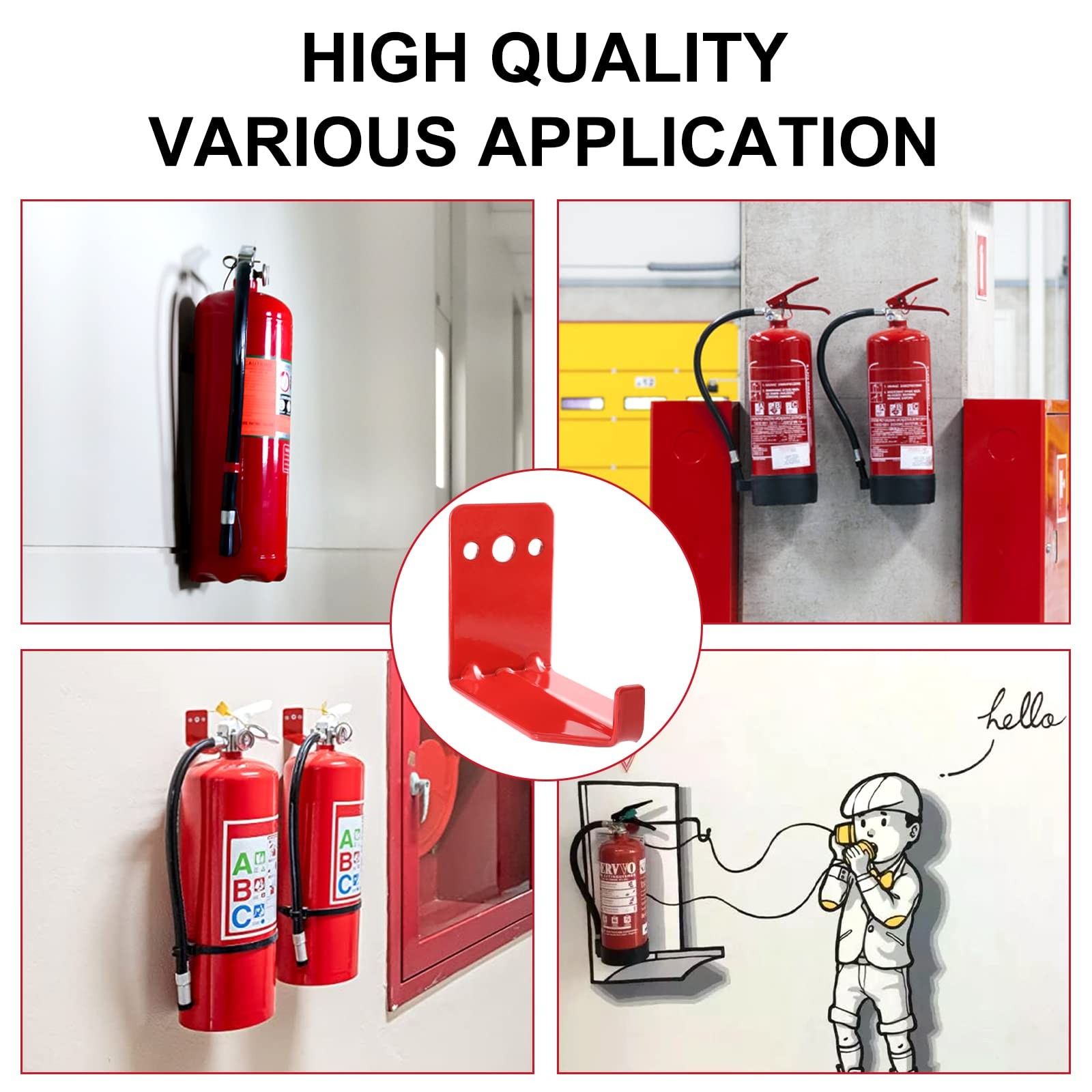 Fire Extinguisher Wall Hook Mount Bracket Fits 5 To 40 Lb Extinguishers 4 PCS