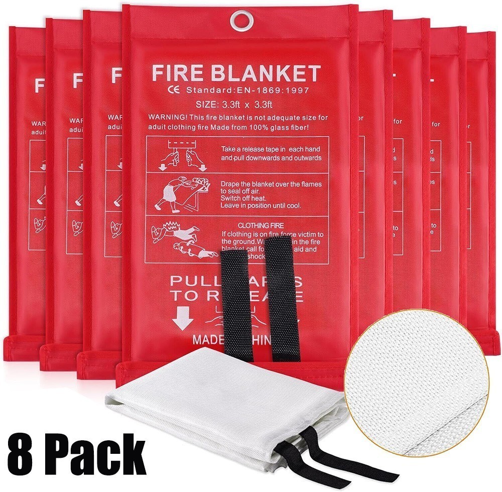 Large Fire Blanket Fireproof For Home Kitchen Office Caravan Emergency 39”X39”