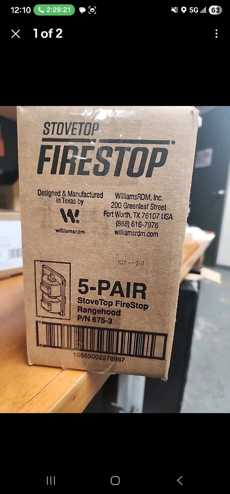 Stovetop Firestop Vent Hood Rangehood Fire Suppressors, 675-3