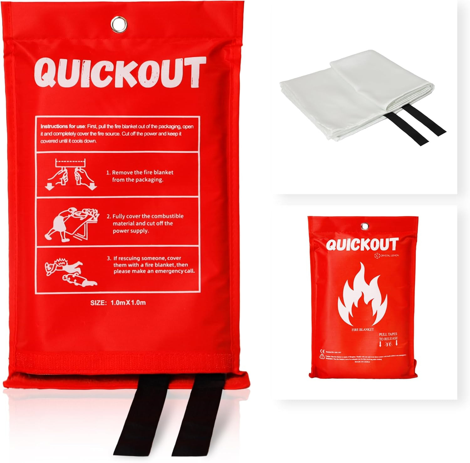 Fire Blanket Survival Cover for Kitchen – Home Safety Heat Protection for Small