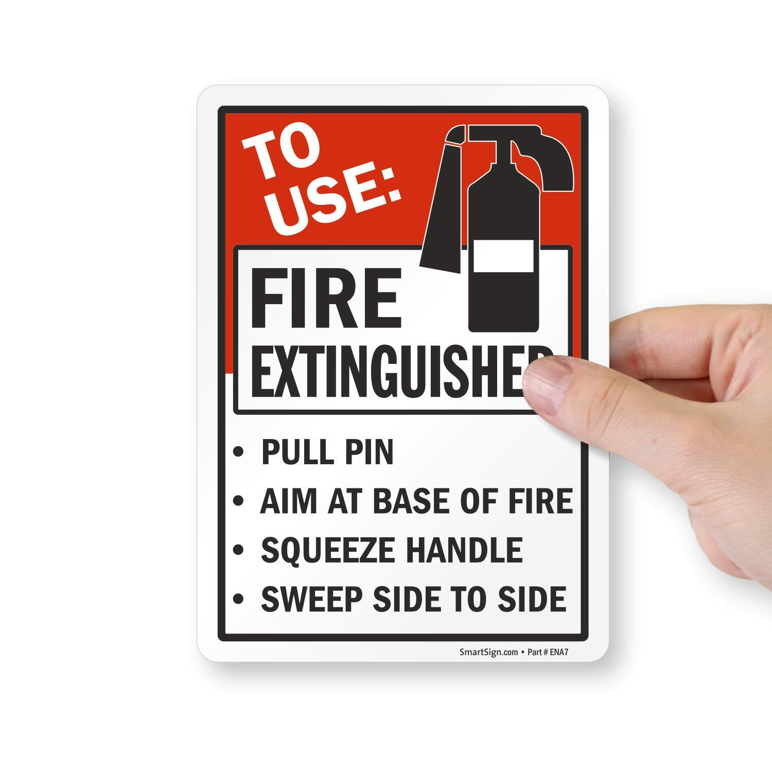 7″ x 5″ Fire Extinguisher Instruction Labels – 4-Pack, Laminated Polyester