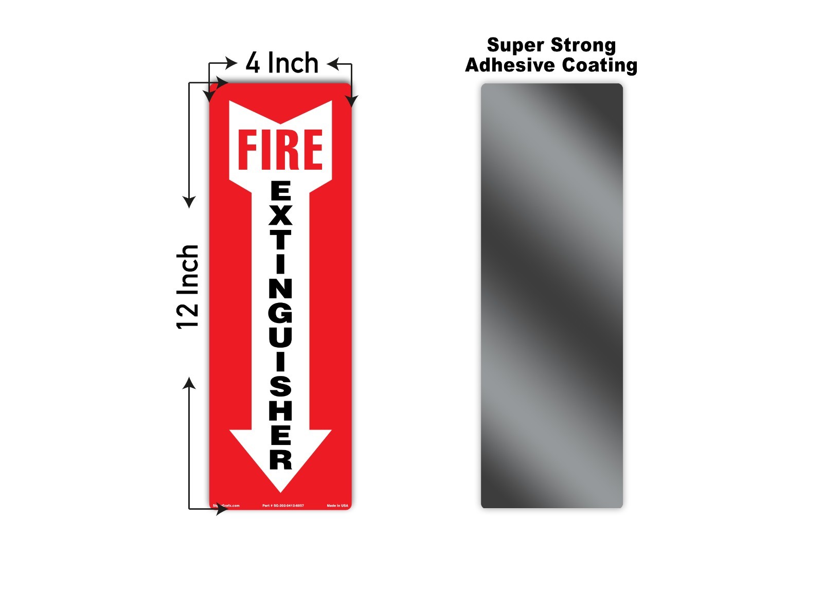 SIGNOGRAFX Fire Extinguisher Sticker Sign,5 Pack 4×12 In Fire Extinguisher Sign