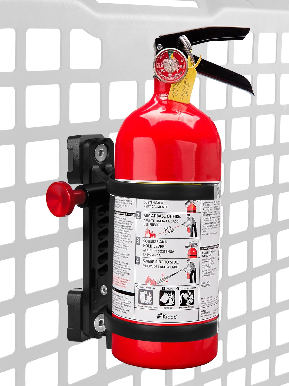 ZIDIYORUO MOLLE Panel Fire Extinguisher Mount Kit Fits 1″-2″ Rigid MOLLE Pane…