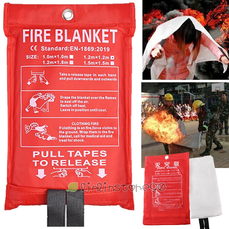 FIRE BLANKET Fiberglass Emergency Caravan Home Office Retardant Prepared 47″x47″