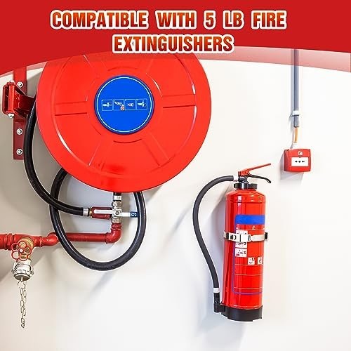 Therwen 2Pc Fire Extinguisher Bracket 5Lb Wall Mount Steel 9×2.5In Black Truck