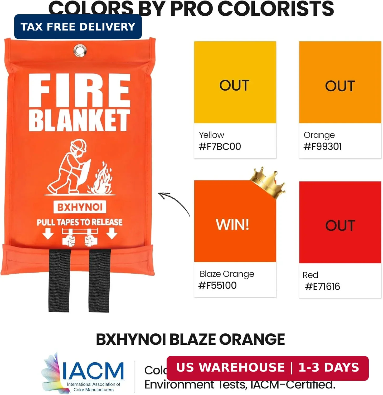 Emergency Fire Blanket 4 Pack 40″x40″, Essential Fire Safety Blanket for Kitchen