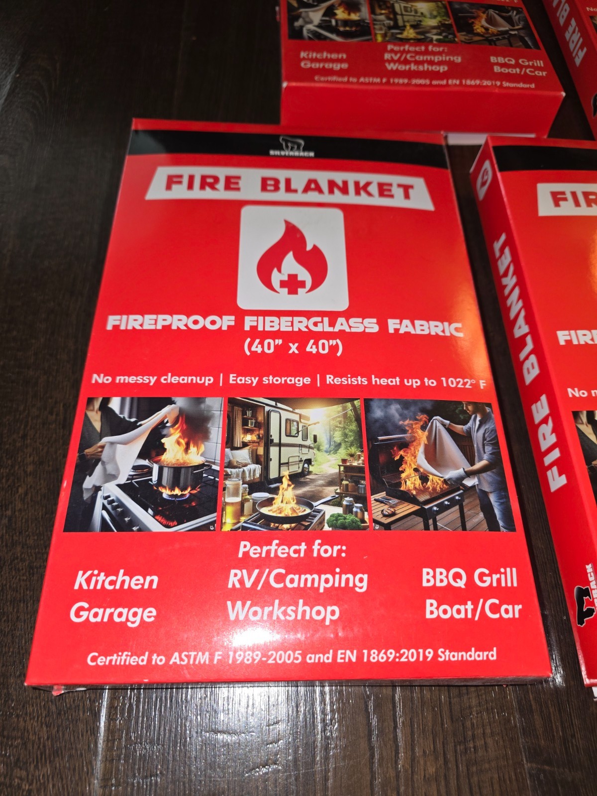 Lot of 5 Silverback 40″ X 40″ Fireproof Fiberglass Fire Blanket New