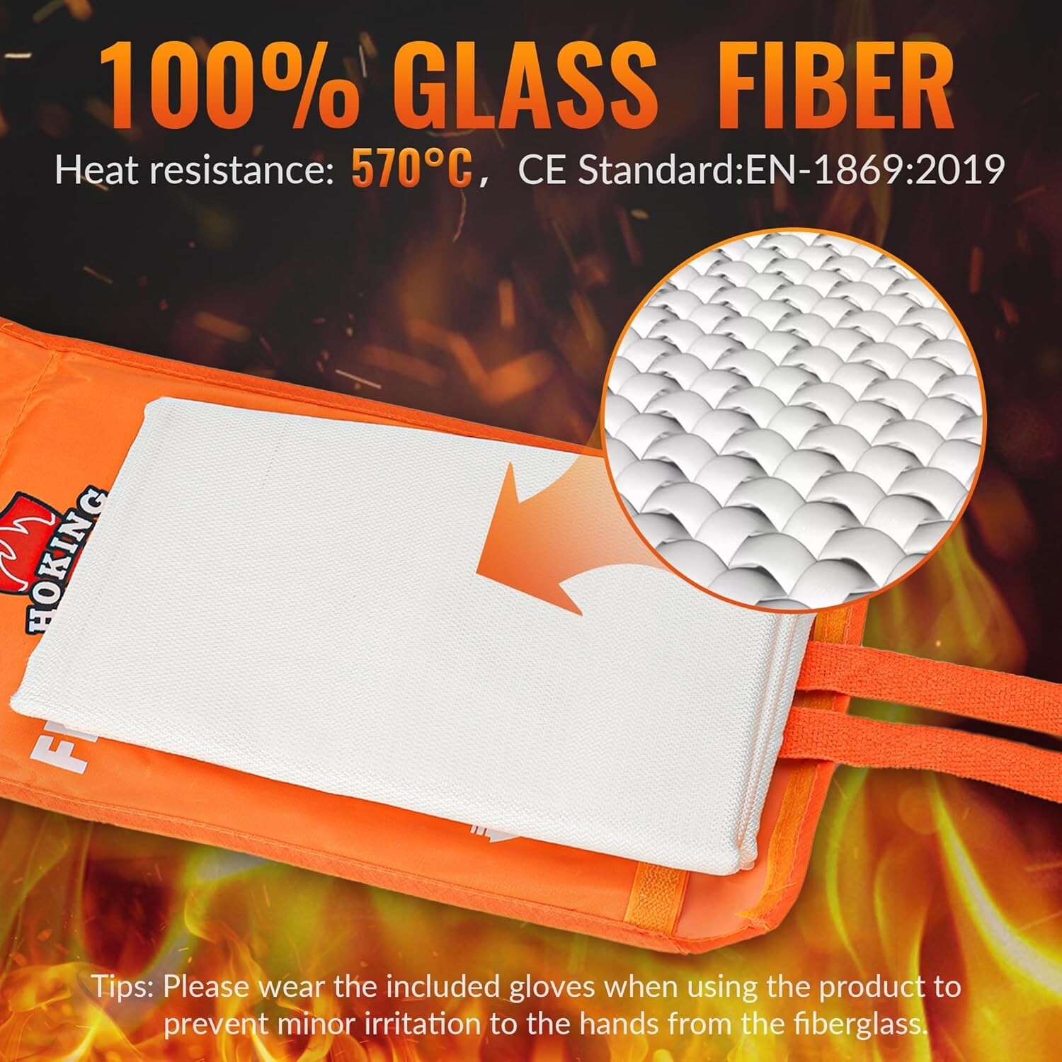 3 Fire Blanket 47″x47 for Home and Kitchen Emergency Fire Blankets Suppression