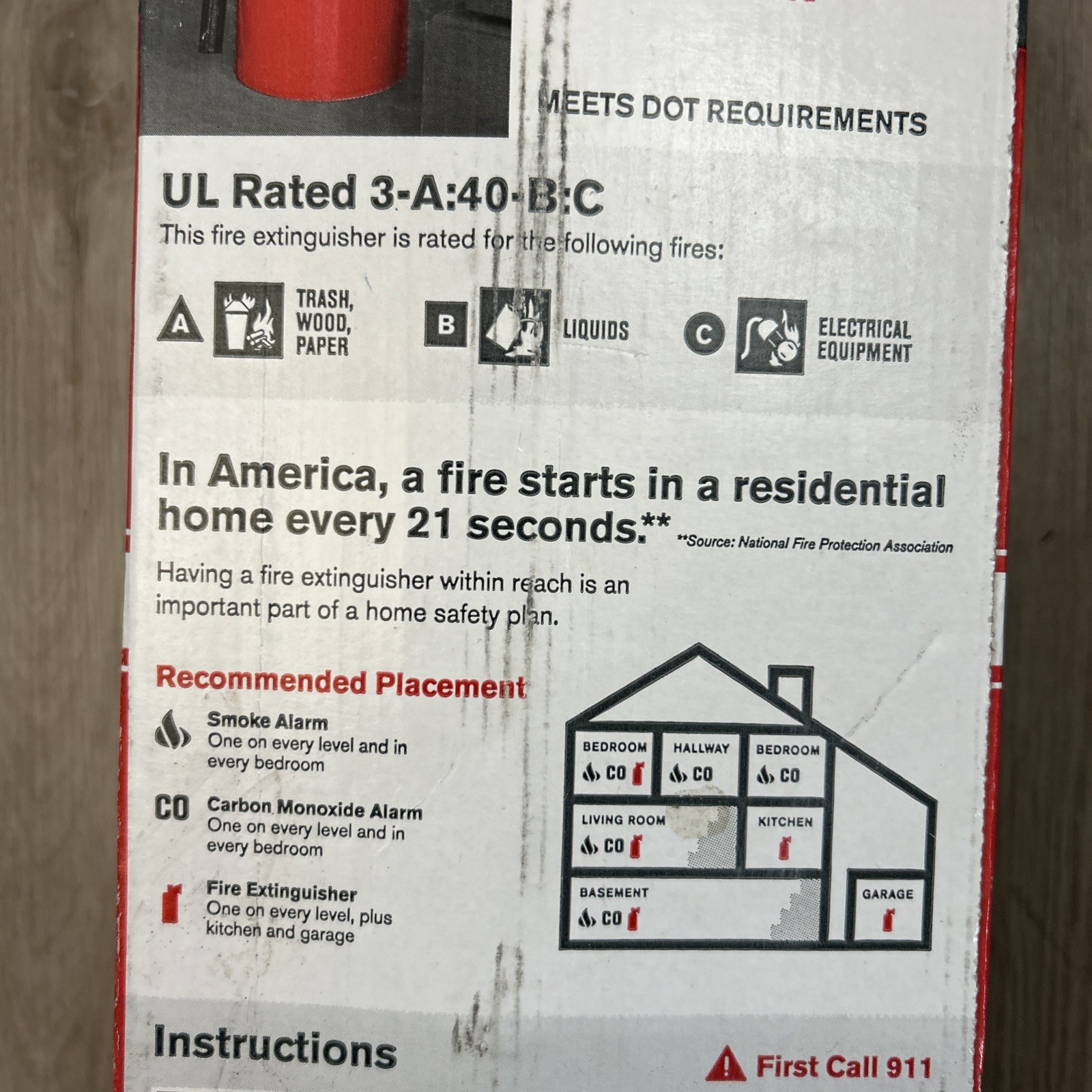 First Alert Professional Fire Extinguisher with Bracket Meets OSHA Requirements