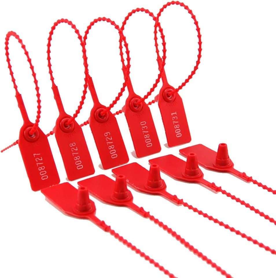 Durable 250mm Red Self-Locking Tamper Seals – 100 Count for Total Security