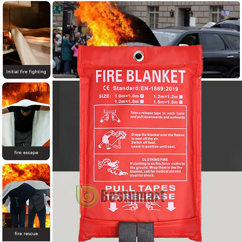 47” X 47” Retardant Blankets Fire Blanket Fiberglass Home Prepared Emergency