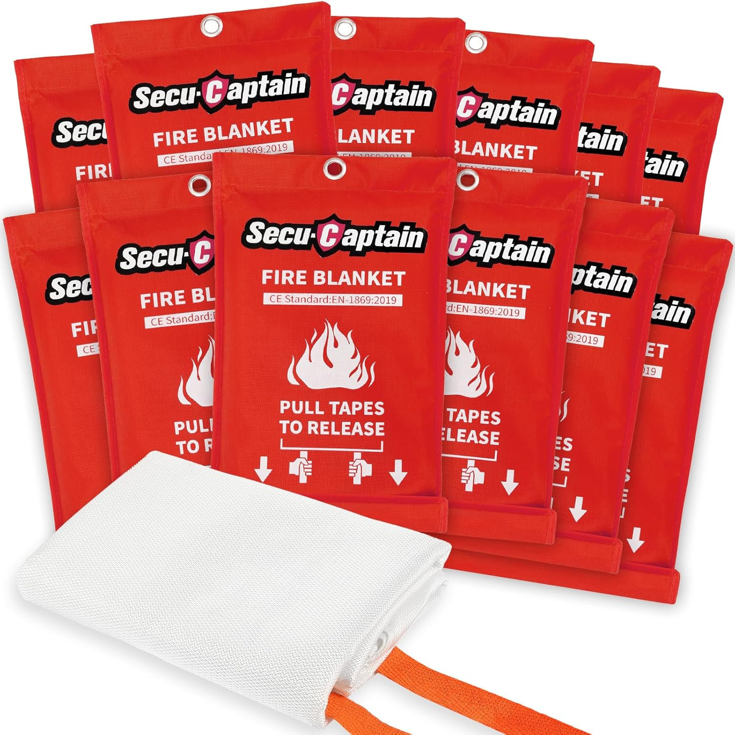 40″x40″ Emergency Fire Blankets – 12 Pack for Home, Kitchen & Outdoor Safety