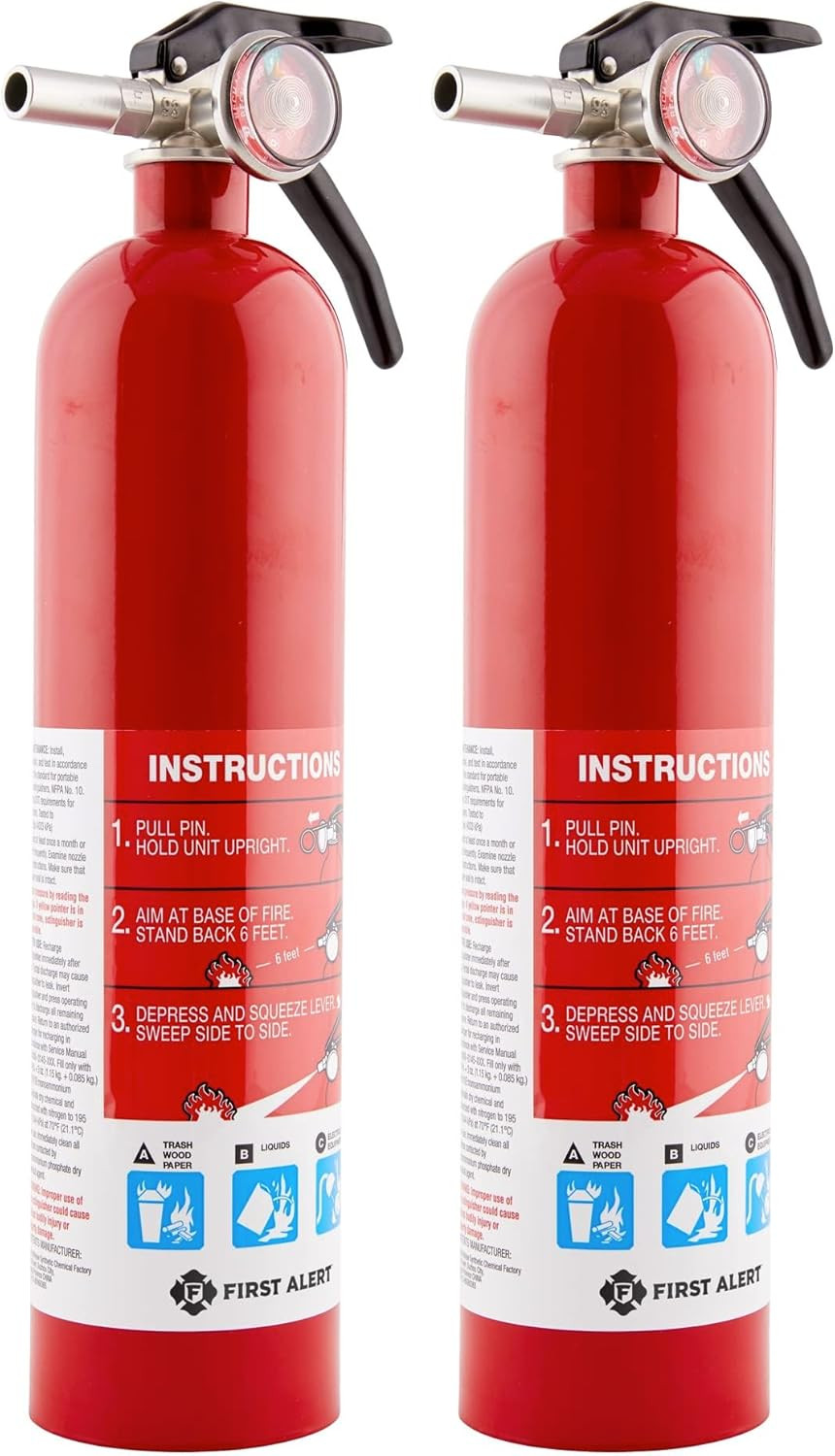 Home1-2, Standard Home Fire Extinguisher, Red, 2PACK