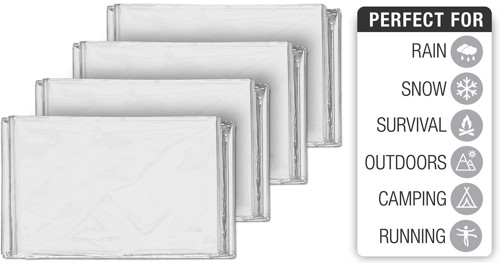 Emergency Mylar Thermal Blankets + Bonus Space Blanket – Compact & Insulated …
