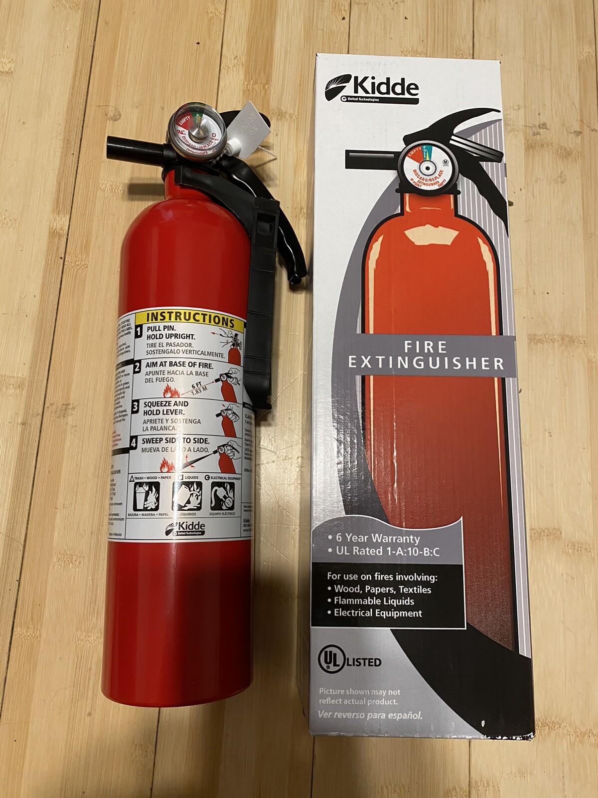 Fire Extinguisher with Easy Mount Bracket & Strap 1-A:10-B:C Dry Chemical ABC
