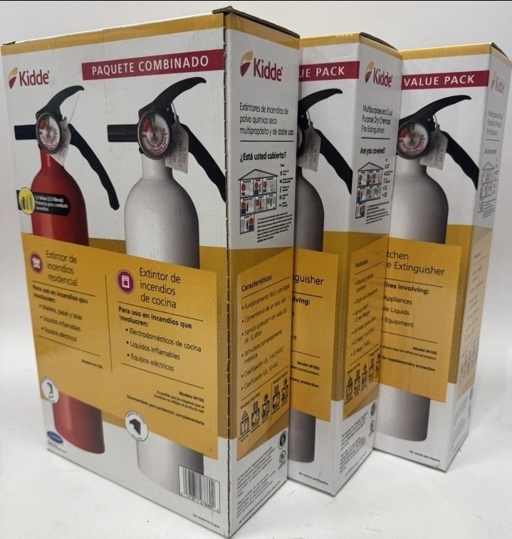 New Kidde 3x (2-Pack) 1-A:10-B:C Recreation And 10-B:C Kitchen Fire Extinguisher