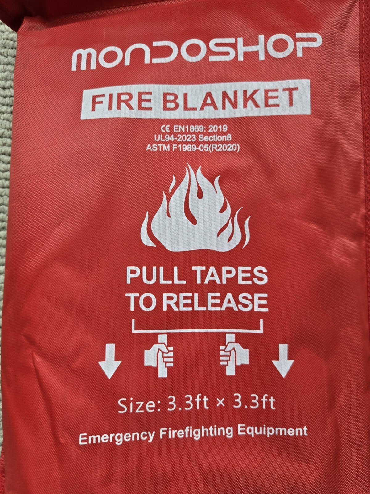 Mondoshop Fire Blanket for Home Kitchen Camping Emergency Fire Blanket 3.3×3.3′