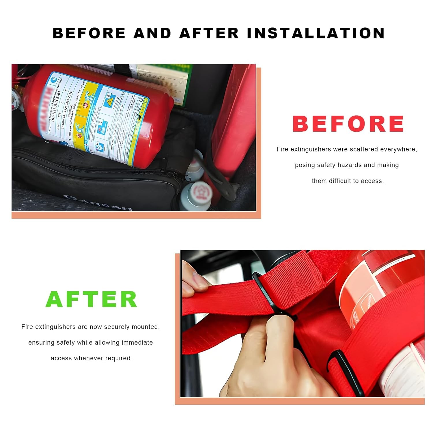 Fire Extinguisher Holder Roll Bar Mount Adjustable Bracket Strap Vehicle Car