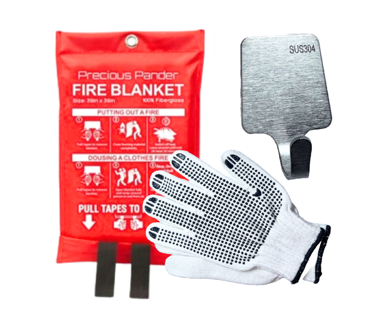 Precious Pander Emergency Fire Blanket for Home, Kitchen Car -1 Pack 40″x40″