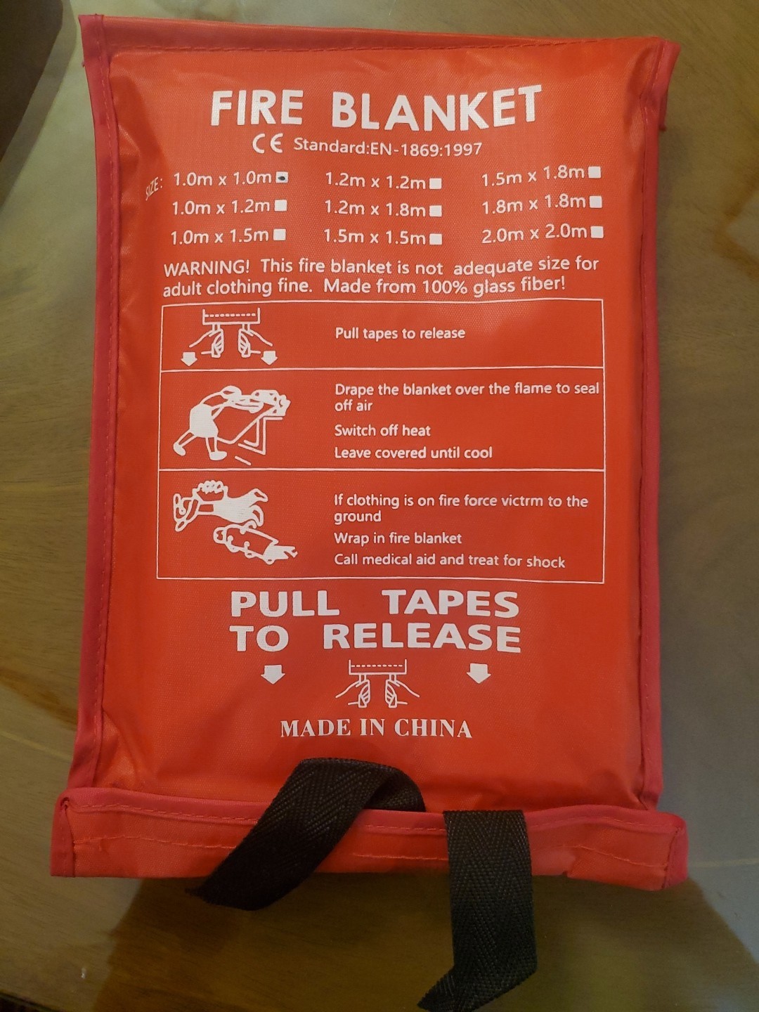 Fire Blanket Resistant Safety Premium 39″x39″ Fiberglass Shield Emergency NEW