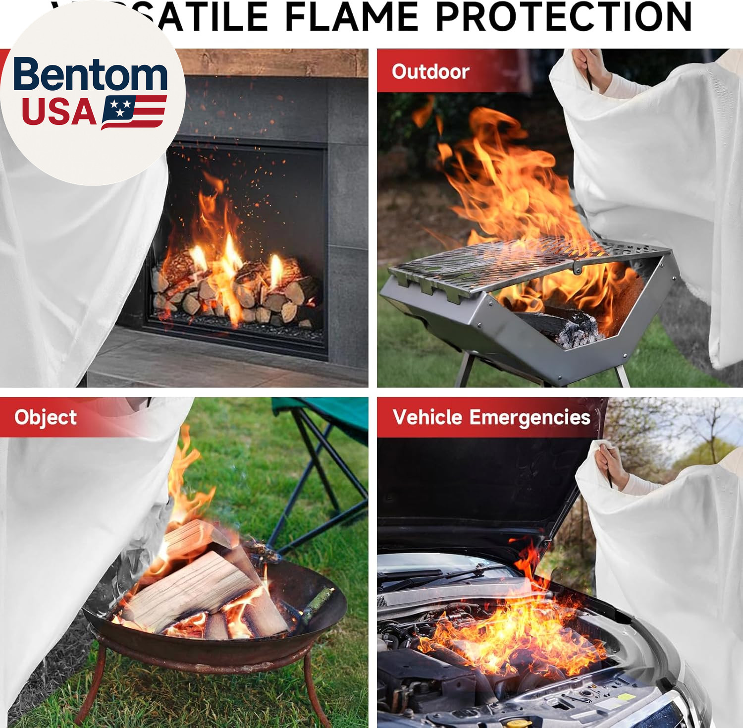 Fire Blanket Emergency for Home Kitchen – 40″X40″ Fireproof Safety Protection Fi