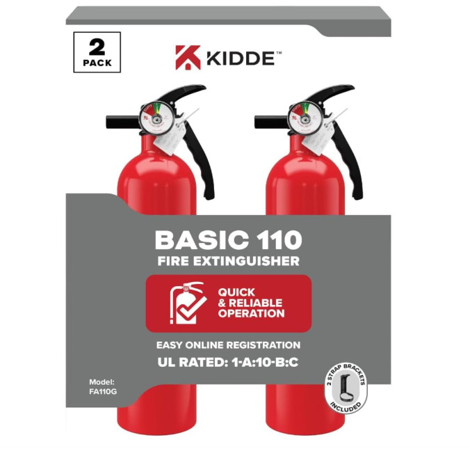 Multi Purpose Fire Extinguisher for Home,Office, Dorm,Residential, 1A10BC,2 Pack