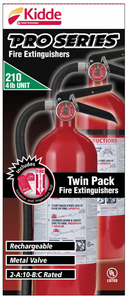 Fire Extinguishers Pro 210 2-A;10-B;C Rechargeable Job Site Work Truck 2-Pack