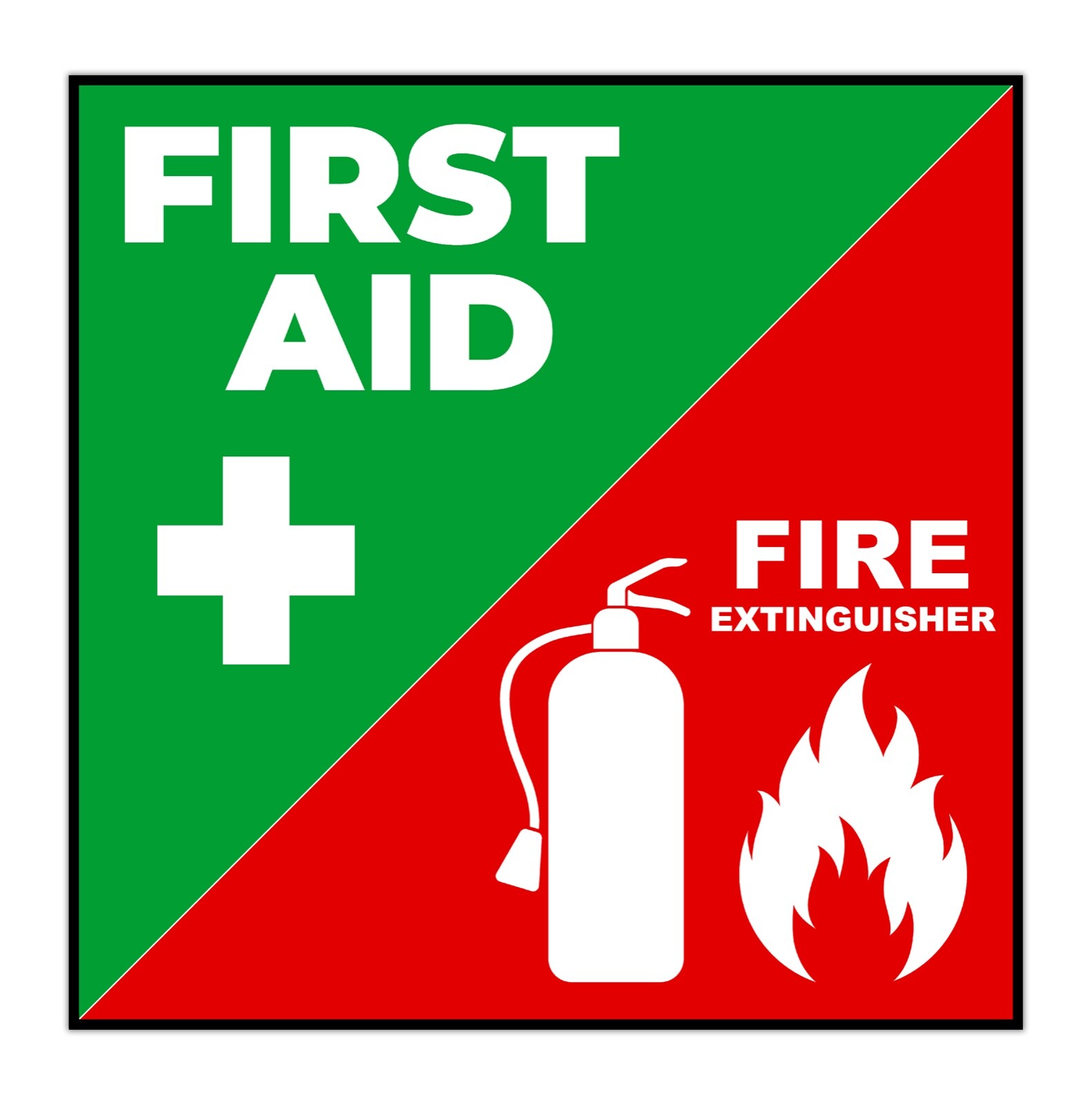 First Aid Fire Extinguisher Sticker Inside Vinyl Decal Emergency Safety Kit Wall