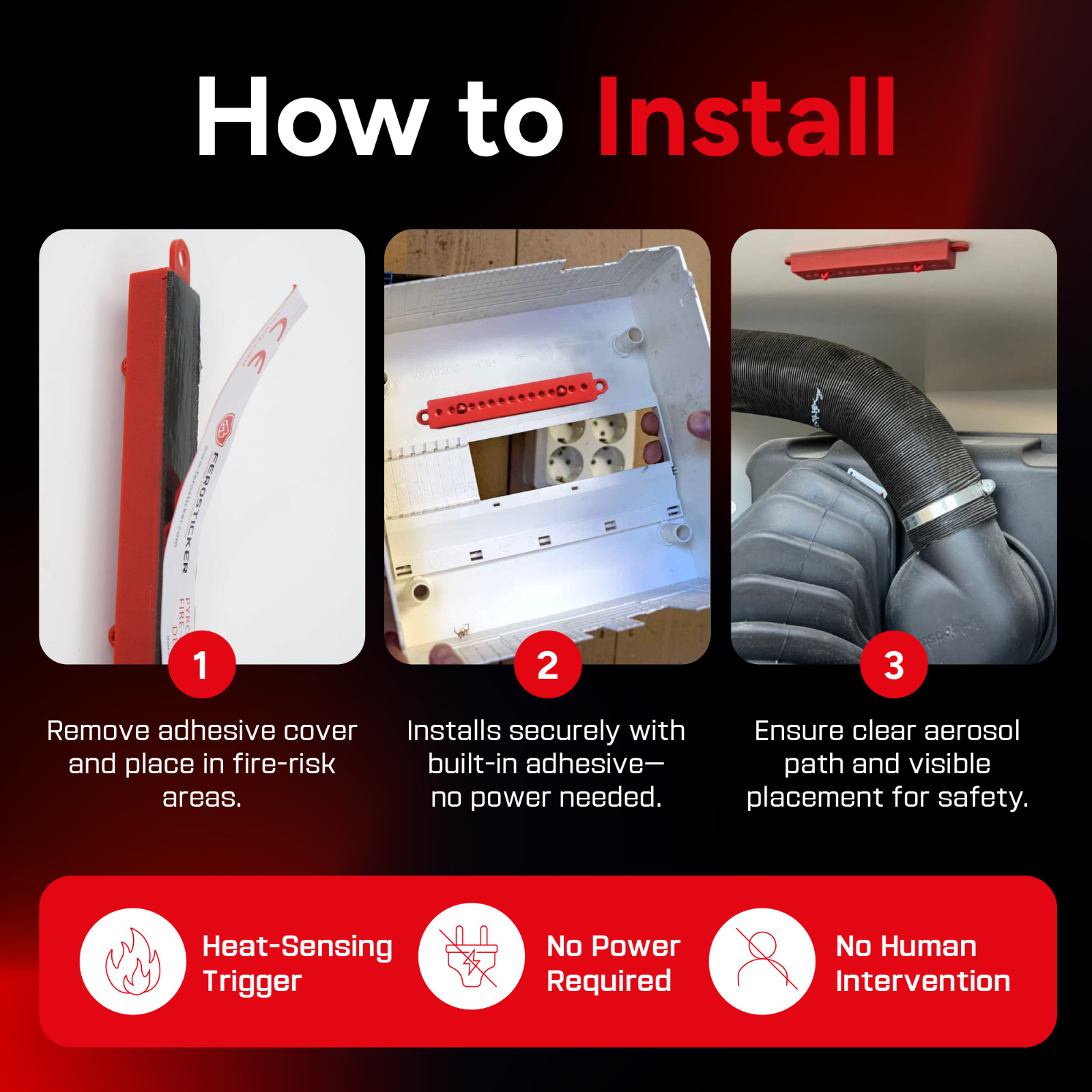 FEROSTICKER Small Automatic Fire Extinguisher for Electric Boxes (Pack of 4)