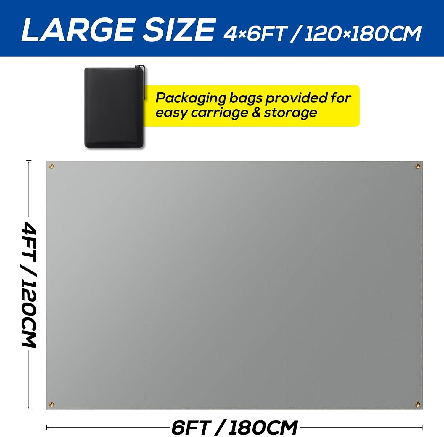 PAWBOSE 4x6ft Welding Blanket, Silicone Coated Fiberglass Fire Blanket for Weldi