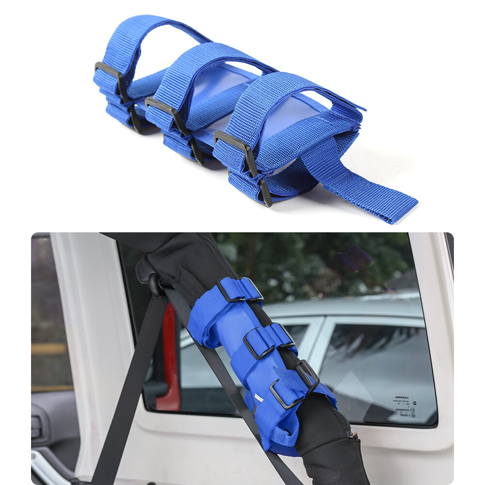 Blue Roll Bar Fire Extinguisher Holder Mount Bracket for Jeep Wrangler TJ JK JL