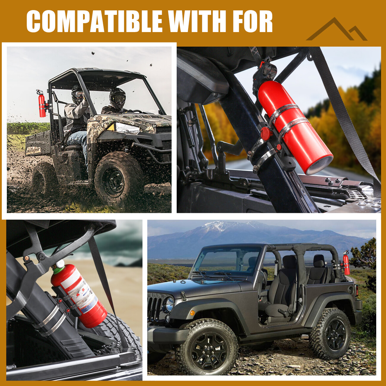 Fire Extinguisher Mount Holder Bracket for Wrangler TJ JK JL JKU for UTV Polaris