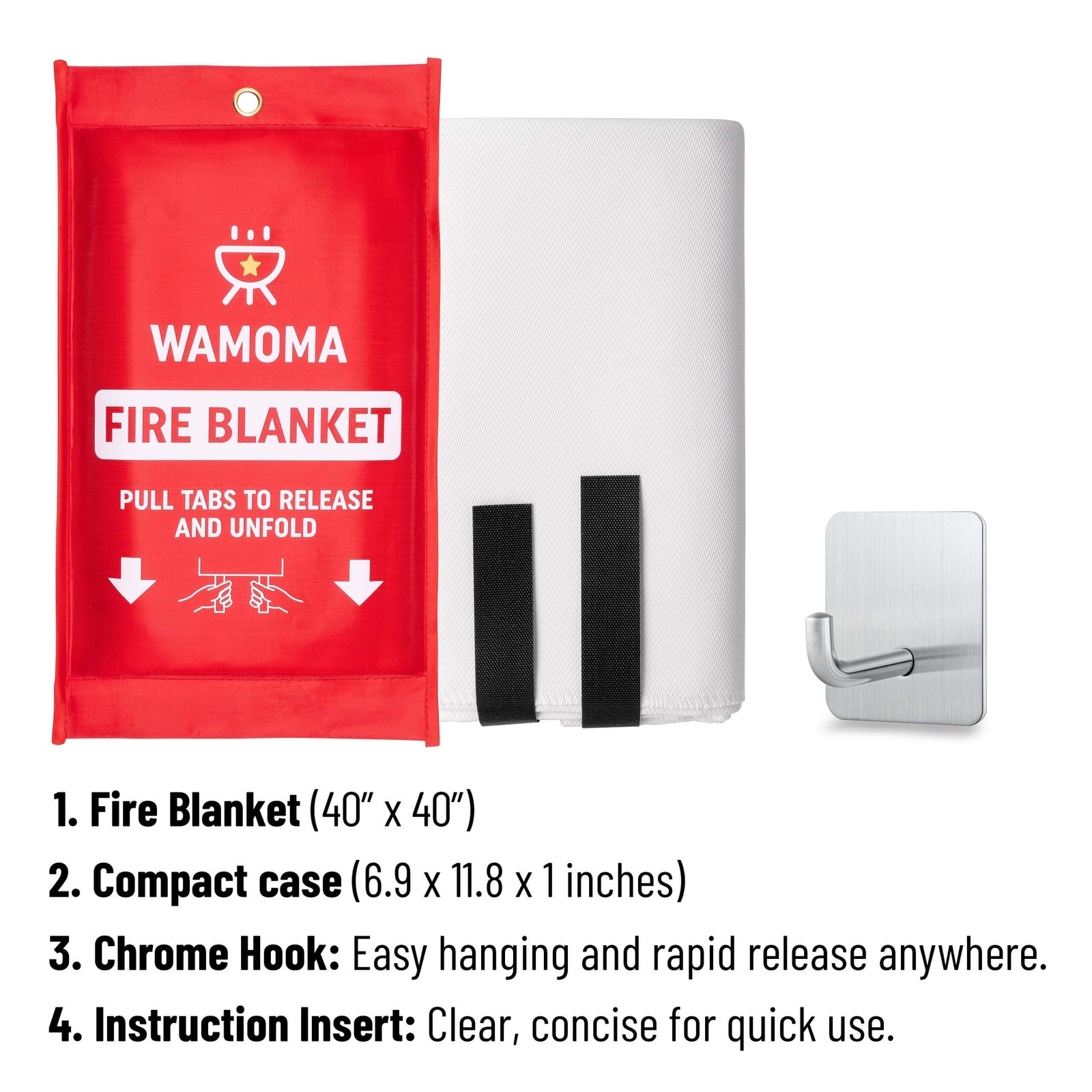Fire Suppression Blanket – Waterproof, Oil-Resistant, Fiberglass Fire Blanket…