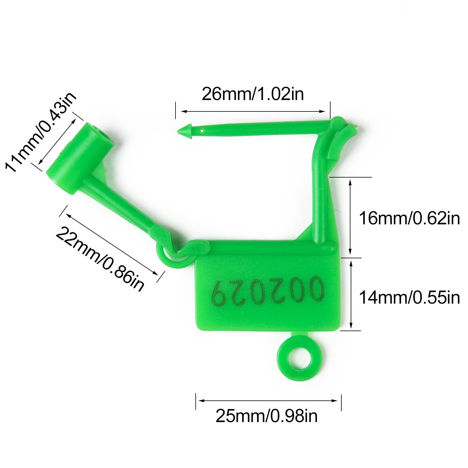 1000pcs Plastic Padlock Seals Tags Disposable Self-Locking Numbered Tag Tampe…