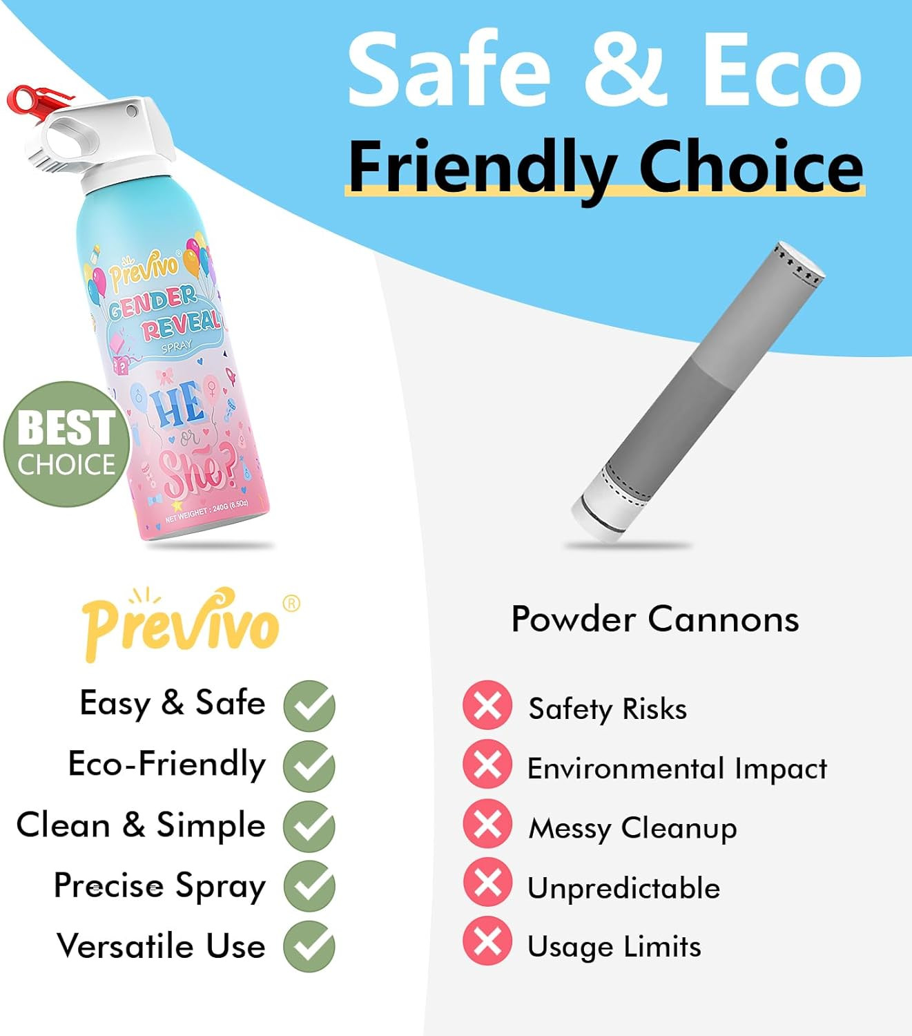 Previvo Reveal Fire Extinguisher Set -Gender Reveal Color Smoke Powder Spray