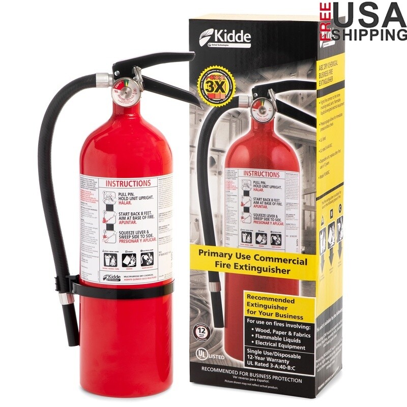 Fire Extinguisher UL Rated 3A40BC Dry Chemical ABC Garage Workshop Safety Tool