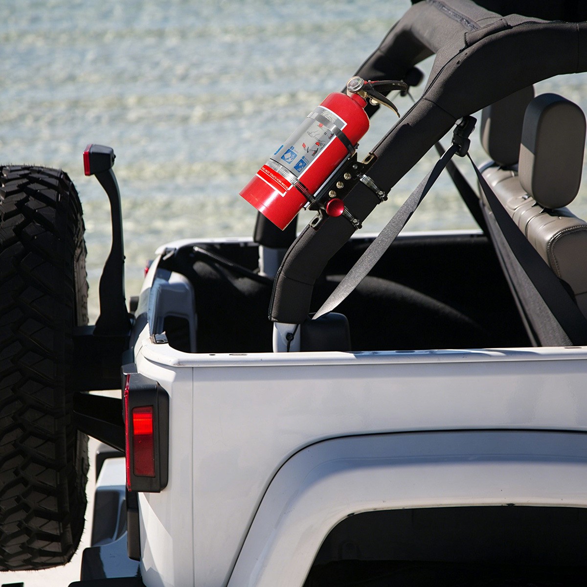 Car Fire Extinguisher Holder Mount Bracket Adjustable For Jeep Wrangler Kawasaki