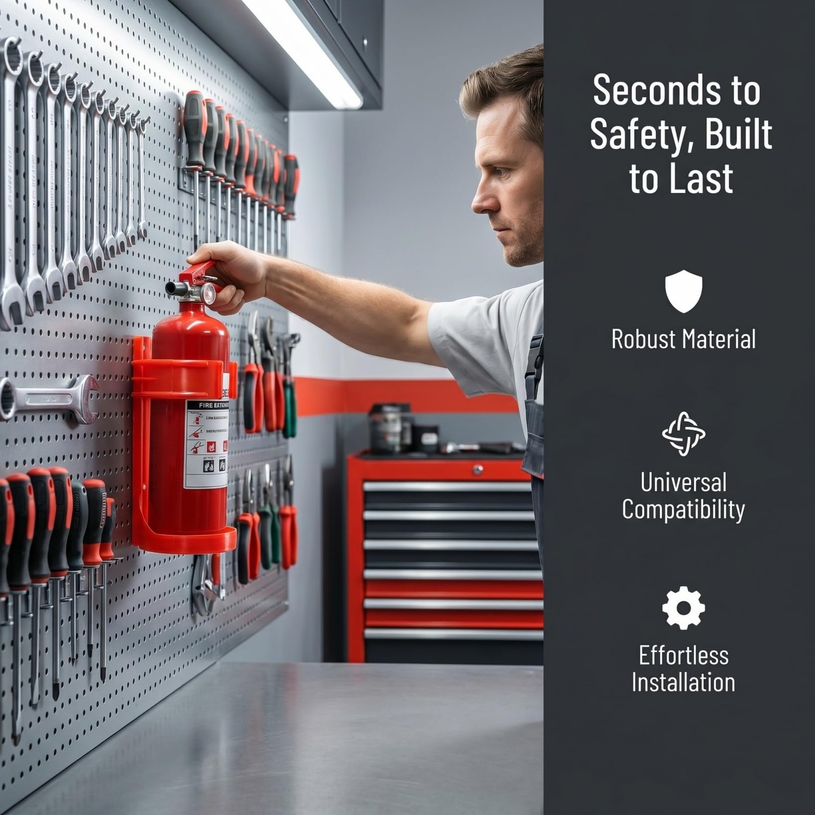 Fire Extinguisher Mount Wall Bracket Holder 7.28×3.54×3.54 Inch Plastic Rack
