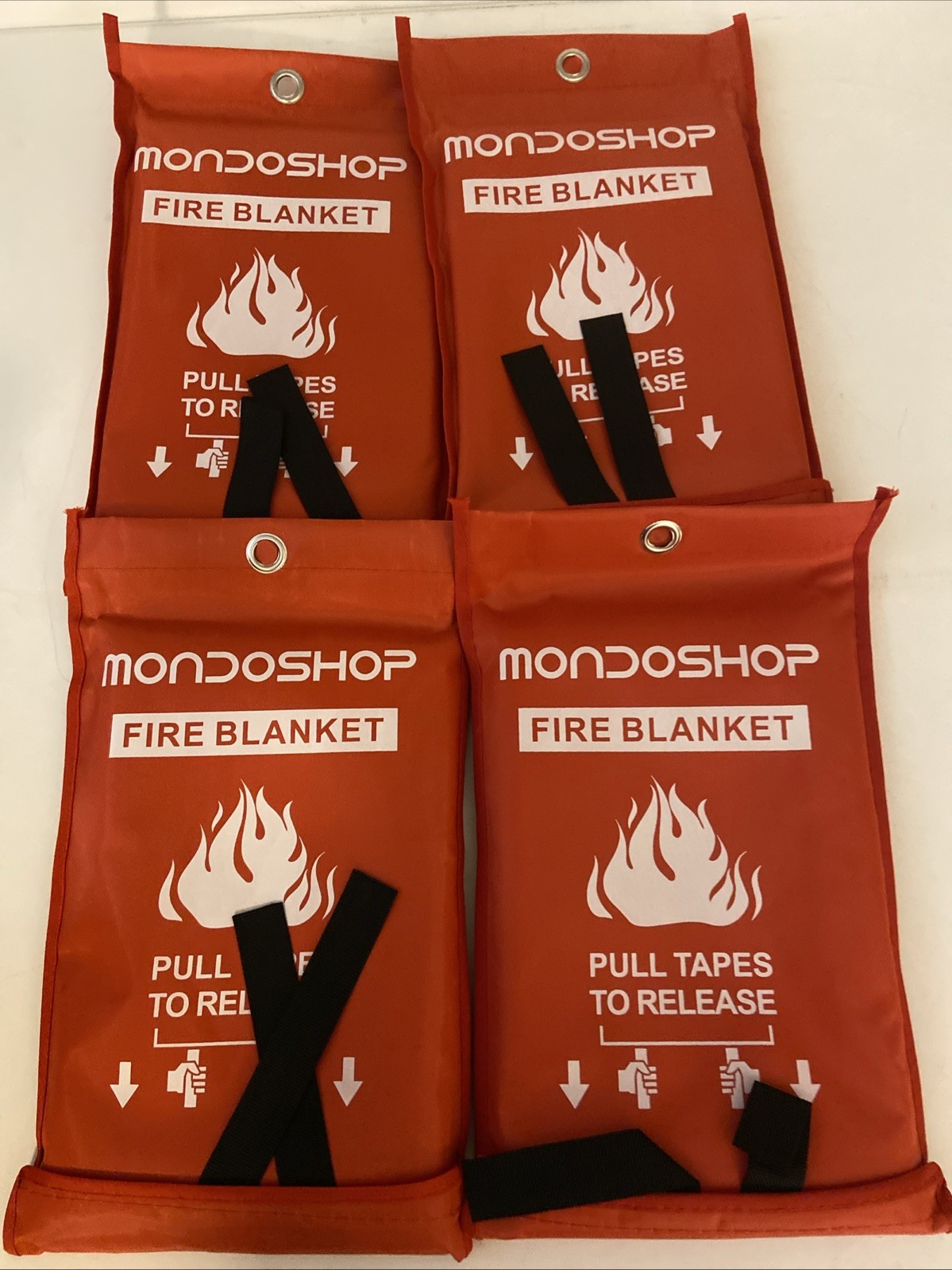4 Pack – Mondoshop Emergency Fire Blankets Fiberglass Blankets 39”x39”
