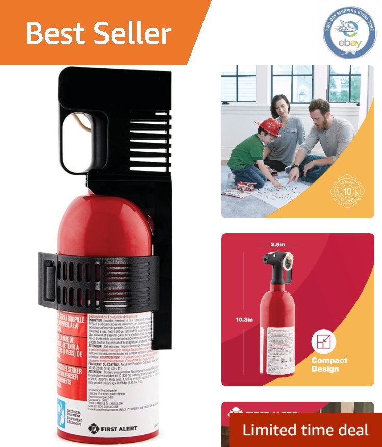 Compact AUTO5 Car Fire Extinguisher: 5-B:C Rated for Flammable Liquid Safety