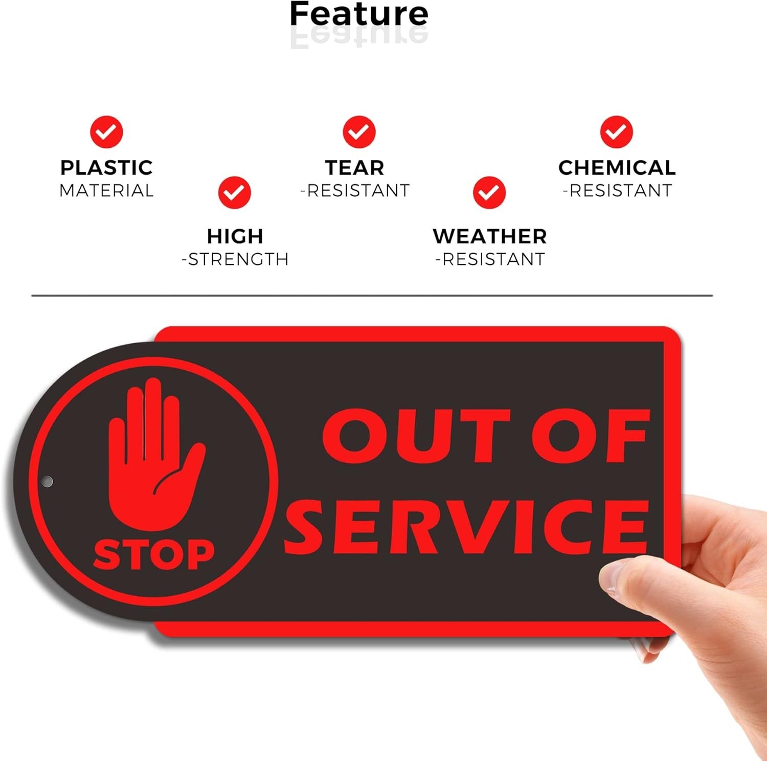 Plastic Out of Service Tags (60 Pack) – Red, Waterproof, Reusable Maintenance…
