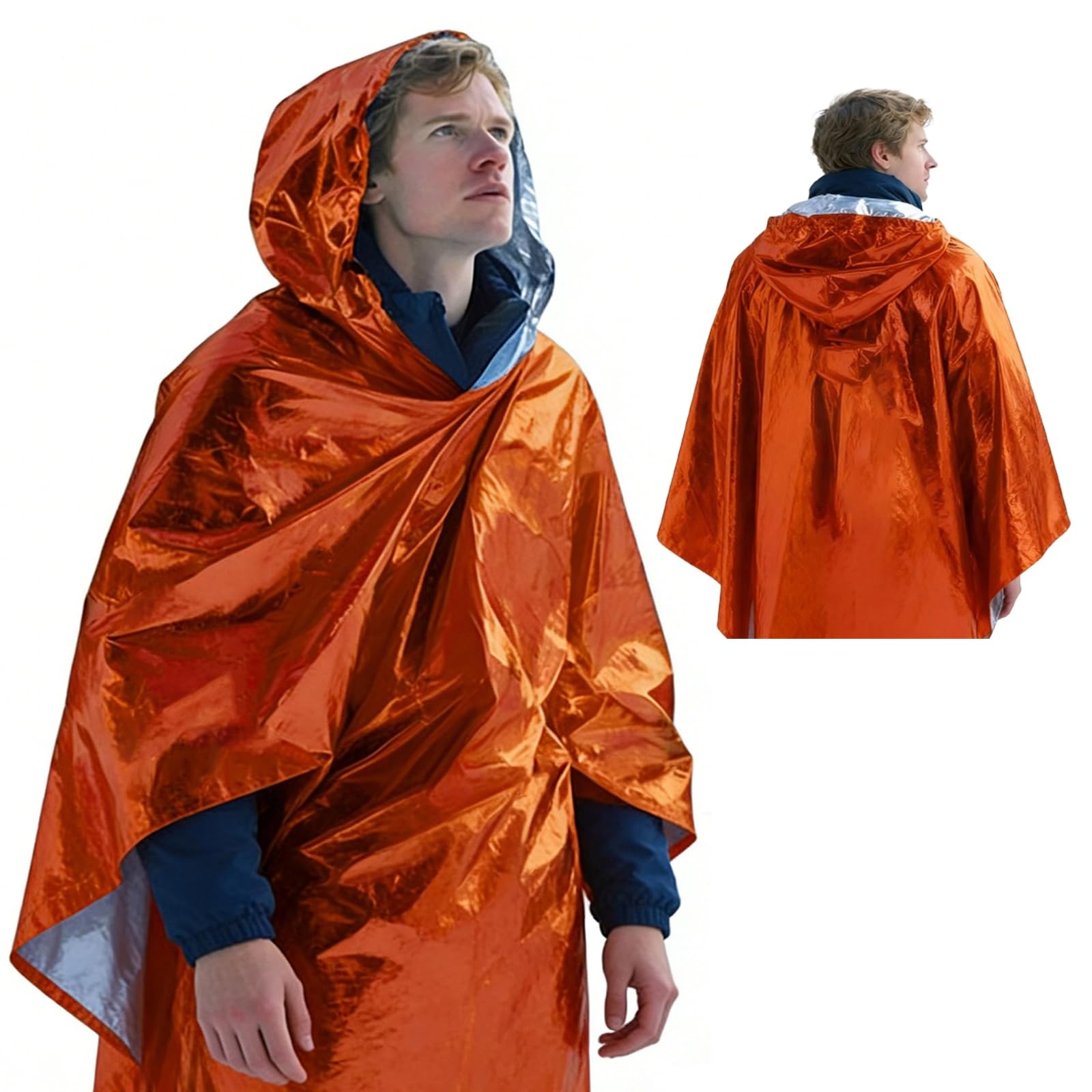 4 Pack Emergency Mylar Blanket Poncho | Waterproof Rain Ponchos | Reusable Pa…